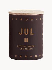 Świeca zapachowa Jul (pierniki, miód i goździki), Burgundowy, odcienie złotego, jasne drewno naturalne, Ø 4 x W 6 cm