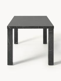 Jídelní stůl v mramorovém vzhledu Carl, 180 x 90 cm, Dřevovláknitá deska střední hustoty (MDF), melamin, pokrytá lakovaným papírem v mramorovém vzhledu, Černý mramorový vzhled, Š 180 cm, V 90 cm