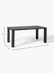 Mesa de comedor en aspecto mármol Carl, 180 x 90 cm, Tablero de fibras de densidad media (MDF), melaminado, revestido con papel barnizado con aspecto de mármol., Aspecto mármol negro, An 180 x Al 90 cm