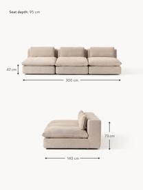 Modulares XL-Sofa Felix (3-Sitzer), Bezug: 100 % Polyester Der strap, Gestell: Massives Kiefern- und Fic, Füße: Kunststoff Dieses Produkt, Webstoff Beige, B 300 x T 140 cm