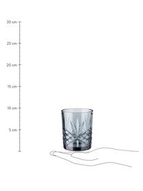 Vasos de cristal con relive Crystal Club, 4 uds., Vidrio, Gris, Ø 8 x Al 10 cm, 300 ml