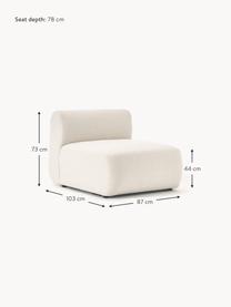 Mittelmodul Sofia, Bezug: 100 % Polypropylen Der ho, Gestell: Fichtenholz, Spanplatte, , Webstoff Cremeweiss, B 87 x T 103 cm