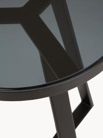 Table d'appoint ronde en verre Fortunata, Transparent, noir, Ø 40 x haut. 51 cm