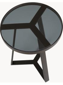 Table d'appoint ronde en verre Fortunata, Transparent, noir, Ø 40 x haut. 51 cm