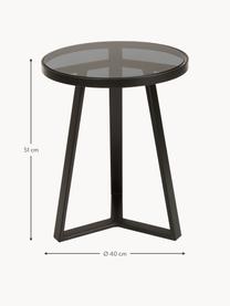 Table d'appoint ronde en verre Fortunata, Transparent, noir, Ø 40 x haut. 51 cm