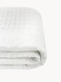 Gewatteerde bedsprei Tily van fluweel, 100% polyester, Wit, B 180 x L 260 cm (voor bedden tot 140 x 200)