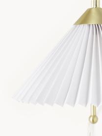 Wandlamp Viens met plissé lampenkap van linnen, Lampenkap: linnen, Wit, B 28 x L 200 cm