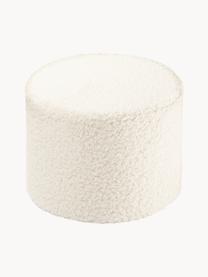Detská taburetka z plyšu Sugar, Ø 40 cm, Plyšová lomená biela, Š 40 x V 25 cm