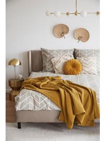 Sametová čalouněná postel Dusk, Taupe, Š 200 cm, D 200 cm