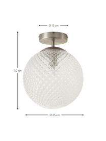 Malá stropná lampa zo skla Lorna, Priehľadná, odtiene striebornej, Ø 25 x V 30 cm