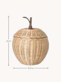 Handgefertigter Aufbewahrungskorb Apple aus Rattan, Rattan, Beige, Taupe, Ø 37 x H 52 cm