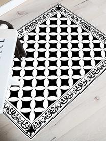 Tapis antidérapant intérieur extérieur en vinyle Chadi, Vinyle, recyclable, Noir, blanc, larg. 136 x long. 203 cm