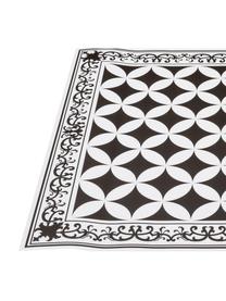 Tapis antidérapant intérieur extérieur en vinyle Chadi, Vinyle, recyclable, Noir, blanc, larg. 136 x long. 203 cm