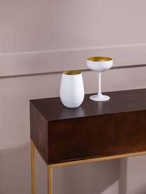 Křišťálové sklenice na šampaňské Elements, 6 ks, Potažený křišťál, Bílá, zlatá, Ø 10 cm, V 15 cm, 230 ml