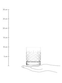 Vasos old fashioned con relives Club, 6 uds., Vidrio, Transparente, Ø 10 x Al 10 cm, 320 ml