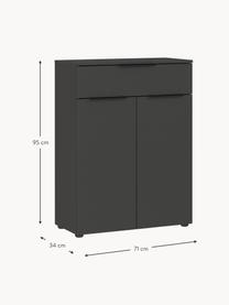 Bad-Midischrank Crandon, B 71 cm, Griffe: Metall, beschichtet, Füße: Kunststoff, Anthrazit, B 71 x H 95 cm