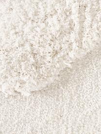 Pluizig vloerkleed Kyla in organische vorm, Onderzijde: 55% polyester, 45% katoen, Wit, B 160 x L 230 cm (maat M)