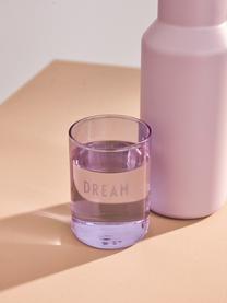Designer Wasserglas Favourite DREAM in Lila mit Schriftzug, Borosilikatglas, Lavendel (Dream), Ø 8 x H 11 cm, 350 ml