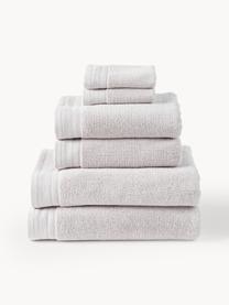 Set de toallas de algodón ecológico Premium, tamaños diferentes, 100% algodón ecológico con certificado GOTS (por GCL International, GCL-300517)
Gramaje superior 600 g/m², Gris claro, Set de 3 (toalla tocador, toalla lavabo y toalla ducha)