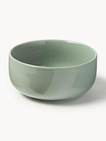 Bols en porcelaine Nessa, 4 pièces, Porcelaine de haute qualité, émaillé, Vert sauge, haute brillance, Ø 14 x haut. 6 cm