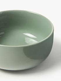 Bols en porcelaine Nessa, 4 pièces, Porcelaine de haute qualité, émaillé, Vert sauge, haute brillance, Ø 14 x haut. 6 cm