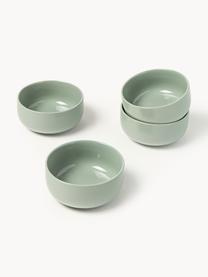 Bols en porcelaine Nessa, 4 pièces, Porcelaine de haute qualité, émaillé, Vert sauge, haute brillance, Ø 14 x haut. 6 cm