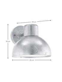 Aussenwandleuchte Entrimo in Silber, Lampenschirm: Stahl, verzinkt, Zink, 20 x 19 cm