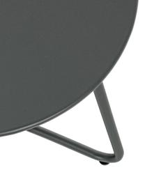 Mesa auxiliar para exterior de metal Wissant, Acero con pintura en polvo, Gris oscuro, Ø 40 x Al 45 cm