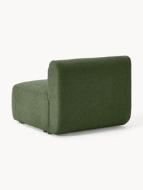 Módulo central en tejido bouclé Sofia, Tapizado: tejido bouclé (100% polié, Estructura: madera de abeto, tablero , Patas: plástico Este producto es, Bouclé verde oscuro, An 87 x F 103 cm