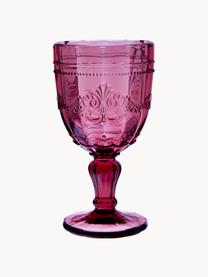 Copas de vino con relieves Syrah, 6 uds., Vidrio, Multicolor transparente, Ø 9 x Al 15 cm