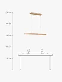 Große LED-Pendelleuchte Timber aus Holz, Lampenschirm: Holz, Baldachin: Holz, Helles Holz, B 65 x T 9 cm