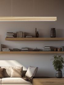 Große LED-Pendelleuchte Timber aus Holz, Lampenschirm: Holz, Baldachin: Holz, Helles Holz, B 65 x T 9 cm