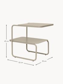 Odkládací stolek se dvěma plochami Level, Ocel s práškovým nástřikem, Světle béžová, matná, Š 55 cm, V 45 cm