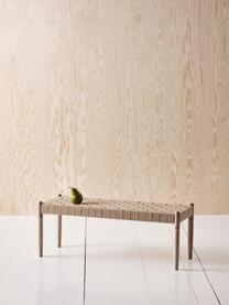 Banco infantil de madera Köpenhamn, Estructura: madera de roble, Asiento: yute, Madera de roble, An 85 x Al 32 cm