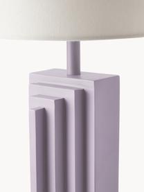 Lampada da tavolo di design Luomo, Paralume: tessuto di lino, Bianco latte, lavanda, Larg. 43 x Alt. 61 cm