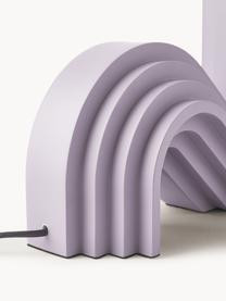 Design Tischlampe Luomo, Lampenschirm: Leinenstoff, Off White, Lavendel, B 43 x H 61 cm
