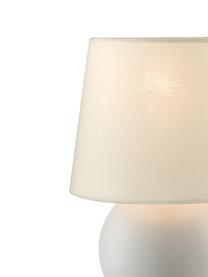 Kleine Keramik-Nachttischlampe Isla in Beige, Lampenschirm: Baumwolle, Lampenfuß: Keramik, Beige, Ø 16 x H 22 cm
