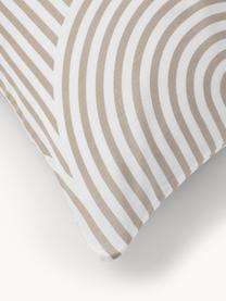 Funda de almohada de algodón Arcs, Beige, blanco, An 45 x L 110 cm