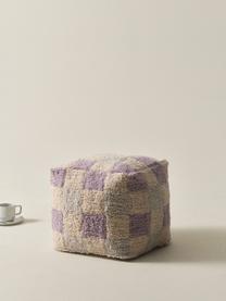 Karierter Pouf Minden, Bezug: 100 % Baumwolle, Lavendel, Mintgrün, Hellbeige, B 40 x H 40 cm