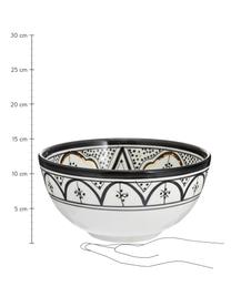 Saladier marocaine en céramique fait main détails dorés Beldi, Ø 25 cm, Céramique, Noir, couleur crème, or, Ø 25 x haut. 12 cm
