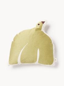 Besticktes Kissen Swif Bird aus Bio-Baumwolle, Bezug: 100 % Bio-Baumwolle, OCS-, Senfgelb, Off White, B 40 x L 40 cm