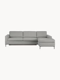 Sofa rozkładana Cucita (3-osobowa), Tapicerka: tkanina (100% poliester) , Stelaż: lite drewno sosnowe z cer, Nogi: metal lakierowany, Szara tkanina, S 274 x G 164 cm, prawostronna