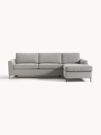 Schlafsofa Cucita (3-Sitzer) mit Matratze, Bezug: Webstoff (100% Polyester), Gestell: Massives Kiefernholz, Webstoff Grau, B 274 x T 164 cm, Eckteil links