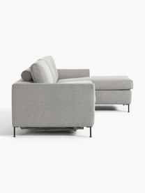 Sofa rozkładana Cucita (3-osobowa), Tapicerka: tkanina (100% poliester) , Stelaż: lite drewno sosnowe, Nogi: metal lakierowany Ten pro, Szara tkanina, S 274 x G 164 cm, lewostronna