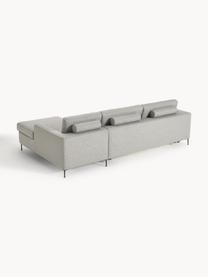 Sofá cama Cucita (3 plazas), con colchón, Tapizado: tejido (poliéster) Alta r, Estructura: madera de pino maciza, Patas: metal pintado Este produc, Tejido gris, An 274 x F 164 cm, chaise longue izquierda