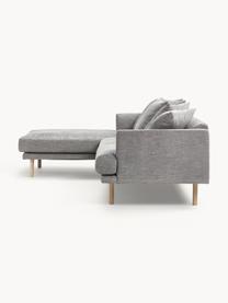 Ecksofa Adrian (3-Sitzer), Bezug: 47 % Viskose, 23 % Baumwo, Gestell: Sperrholz, Füße: Eichenholz, geölt Dieses , Webstoff Grau, B 255 x T 182 cm, Eckteil links