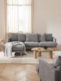 Canapé d'angle 3 places Adrian, Tissu gris, larg. 255 x prof. 182 cm, méridienne à gauche