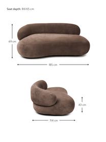 Nierensofa Alba (2-Sitzer), Bezug: 97% Polyester, 3% Nylon D, Gestell: Massives Fichtenholz, FSC, Webstoff Dunkelbraun, B 185 x T 114 cm, Rückenlehne links