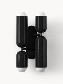 Aplique LED Ariane, Pantalla: vidrio acrílico, Estructura: metal, Negro, An 19 x Al 39 cm