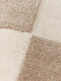 Handgetufteter Wollteppich Corin mit Hoch-Tief-Struktur, Flor: 58 % Wolle, 42 % Viskose, Brauntöne, B 160 x L 230 cm (Grösse M)